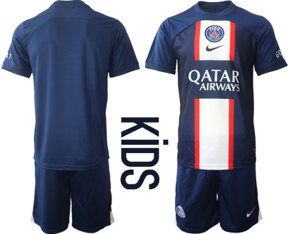 Billiga Fotbollströjor Paris Saint-Germain Hemmatröja Barn 2022-23 Kortärmad (+ Korta byxor)