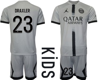 Paris Saint-Germain Bortatröja Barn 2022-23 Kortärmad fotbollströja set DRAXLER 23