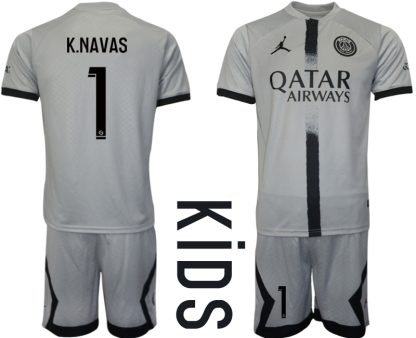 Paris Saint-Germain Bortatröja Barn 2022-23 Kortärmad med namn K.NAVAS 1