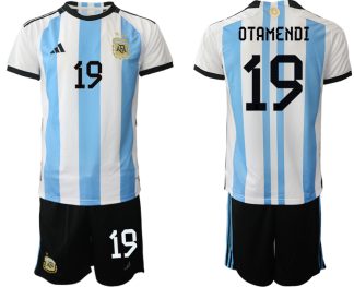 OTAMENDI #19 Argentina Hemmatröja VM 2022 Herr Kortärmad + Korta byxor