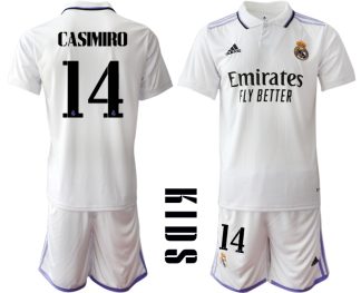 Real Madrid Hemmatröja Barn 2022-23 Kortärmad + Korta byxor med tryck CASIMIRO 14