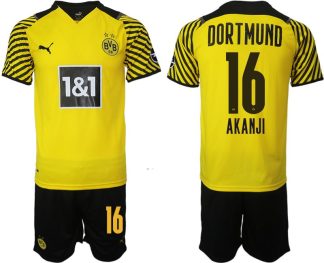 Akanji 16# Borussia Dortmund Hemmatröja Herr 2023 Kortärmad+ Korta byxor