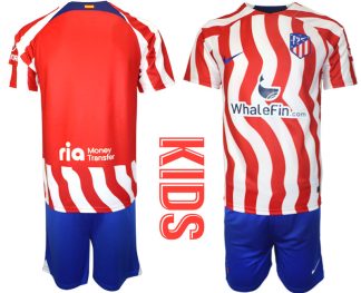 Atlético Madrid Hemmatröja 2023 Fotbollströjor barn billigt Kortärmad + Korta byxor