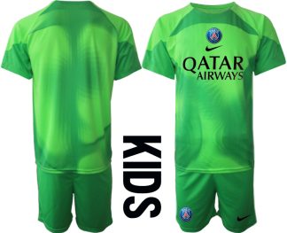Billiga Fotbollströjor Paris Saint-Germain PSG Målvakt Barn 2023 grön Kortärmad + Korta byxor