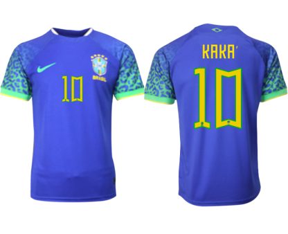 Brasilien Bortatröja Herr VM 2022 Kortärmad Billiga Fotbollströjor med tryck Kaká 10