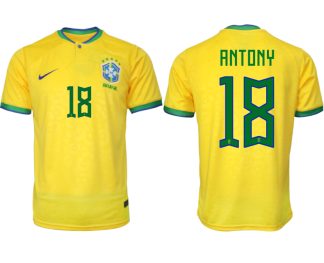 Brasilien Hemmatröja Herr VM 2022 Gul Fotbollströjor med tryck RNTONY 18