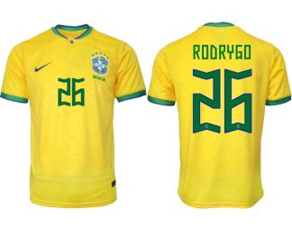 Brasilien Hemmatröja Herr VM 2022 Gul Fotbollströjor med tryck RODRYGO 26