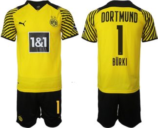 Bürki #1 Borussia Dortmund Hemmatröja Herr 2023 Kortärmad+ Korta byxor