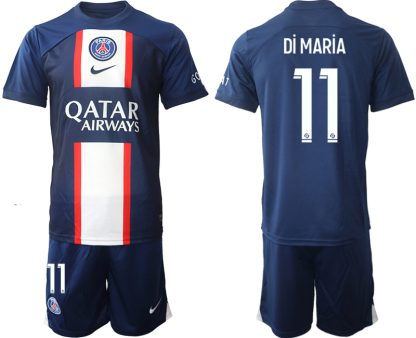 Di MARiA #11 Paris Saint-Germain PSG Hemmatröja Herr 2023 Kortärmad + Korta byxor