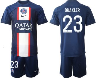 DRAXLER #23 Paris Saint-Germain PSG Hemmatröja Herr 2023 Kortärmad + Korta byxor