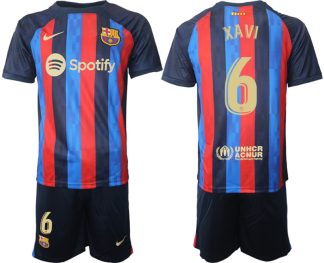 Fotbollströjor Barcelona 2023 Hemmatröja Herr Kortärmad + Korta byxor med tryck XAVI 6