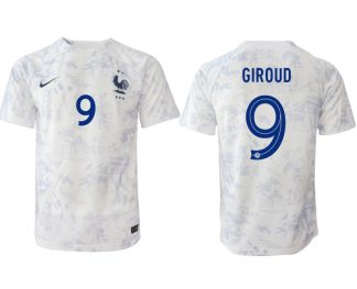 Frankrike Bortatröja Herr VM 2022 Kortärmad Fotbollströjor med namn GIROUD 9