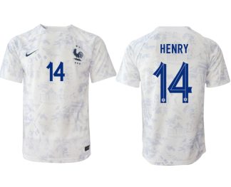 HENRY #14 Frankrike Bortatröja Herr VM 2022 Kortärmad Billiga Fotbollströjor