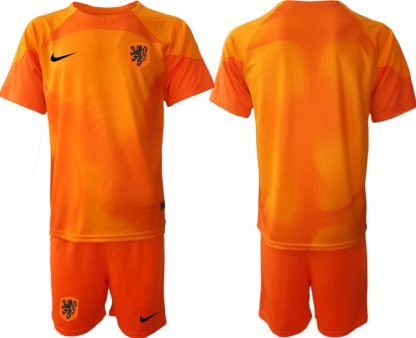 Köpa Billigt Fotbollströjor Nederländerna Herr Målvaktströja 2023 Kortärmad + Korta byxor