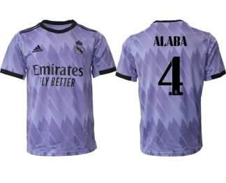 Real Madrid Bortatröja Herr 2023 Kortärmad Fotbollströjor med tryck ALABA 4