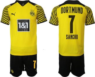 Sancho 7# Borussia Dortmund Hemmatröja Herr 2023 Kortärmad+ Korta byxor