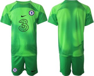 Billiga Chelsea FC 2023 Målvaktströja Grön Fotbollströjor För Män