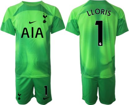 Tottenham Hotspur 2023 Herr Målvaktströja grön Fotbollströja Set med tryck LLORIS 1