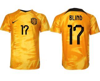 Nederländerna Hemmatröja VM 2022 Kortärmad Fotbollströjor Billigt med tryck BLIND 17