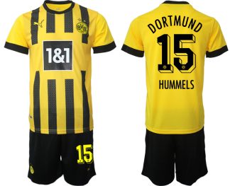 Fotbollsset Herr Borussia Dortmund BVB Hemmatröja 2023 Kortärmad + Korta byxor HUMMELS 15