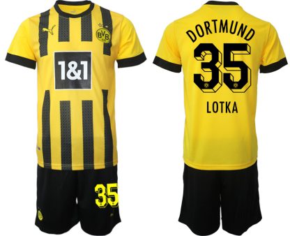 Fotbollsset Herr Borussia Dortmund BVB Hemmatröja 2023 Kortärmad + Korta byxor LOTKA 35