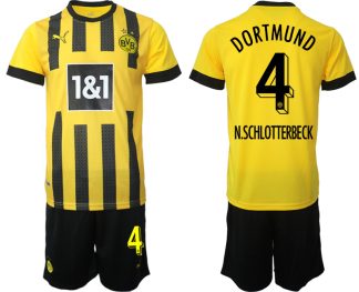 Fotbollsset Herr Borussia Dortmund BVB Hemmatröja 2023 Kortärmad + Korta byxor N.SCHLOTTERBECK 4