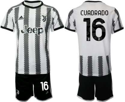 Fotbollsset Herr Juventus Hemmatröja 2022-23 Kortärmad + Korta byxor CUADRADO 16