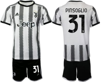 Fotbollsset Herr Juventus Hemmatröja 2022-23 Kortärmad + Korta byxor PINSOGLIO 31