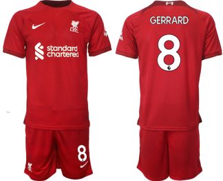 Fotbollströjor Billigt Liverpool Hemmatröja Herr 2023 Kortärmad + Korta byxor GERRARD 8