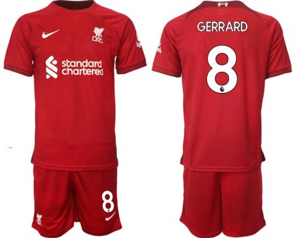 Fotbollströjor Billigt Liverpool Hemmatröja Herr 2023 Kortärmad + Korta byxor GERRARD 8