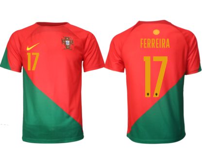 Fotbollströjor Billigt Portugal Hemmatröja VM 2022 Herr Kortärmad med tryck FERREIRA 17