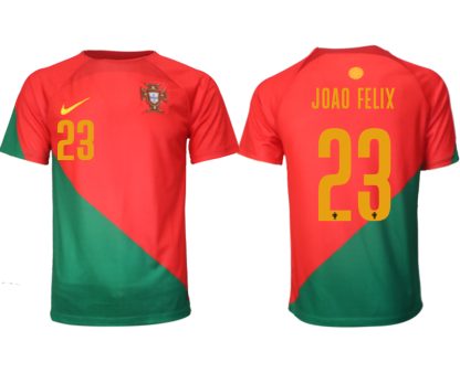 Fotbollströjor Billigt Portugal Hemmatröja VM 2022 Herr Kortärmad med tryck JOAO FELIX 23