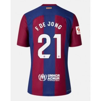 Fotbollströjor för män FC Barcelona Hemma tröja 2023-24 Kortärmad Frenkie de Jong 21
