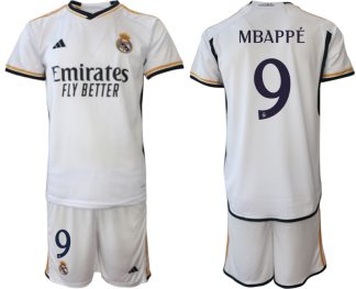 Köpa Fotbollströjor Real Madrid Hemma tröja 2023-2024 Herr med tryck MBAPPÉ 9