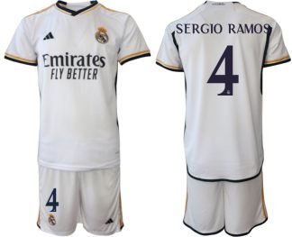Köpa matchtröjor fotboll Real Madrid Hemmatröja 2023-2024 Herr med SERGIO RAMOS 4