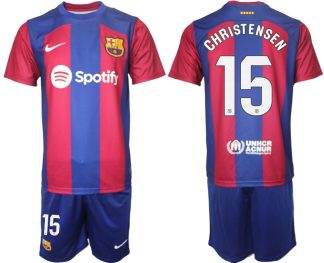 Billiga Fotbollströjor Barcelona Borta Tröja 2023/24 Matchtröjor Fotboll CHRISTENSEN 15