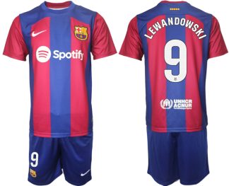 Köpa Fotbollströjor Billigt Barcelona Bortatröja 23/24 Herr Träningsuniform LEWANDOWSKI 9
