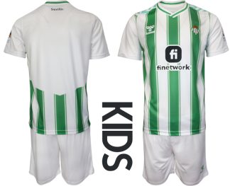 Billiga Fotbollströjor Barn Real Betis Hemmatröja 2023-24 Kortärmad Matchställ set