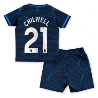 Billiga Fotbollströjor barn set Chelsea Bortatröja 2023-24 med tryck Ben Chilwell 21