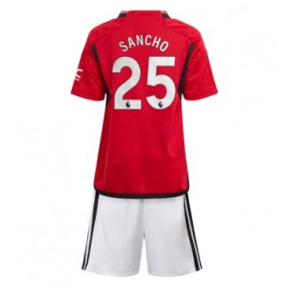 Billigt Manchester United Hemmatröja 2023-24 Fotbollsdress Barn Jadon Sancho 25