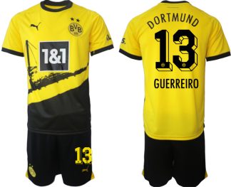 Herr Fotbollströjor set Borussia Dortmund BVB 2023-24 Hemmatröja med tryck GUERREIRO 13