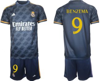 Herr Real Madrid Bortatröja 2023-24 tröja billigt med namn BENZEMA 9
