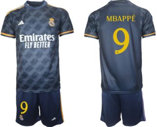 Herr Real Madrid Bortatröja 2023-24 tröja billigt med namn MBAPPÉ 9