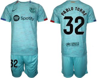 Köpa Billiga Fotbollströjor Barcelona Tredje Tröja 2023-24 med eget tryck Pablo Torre 32