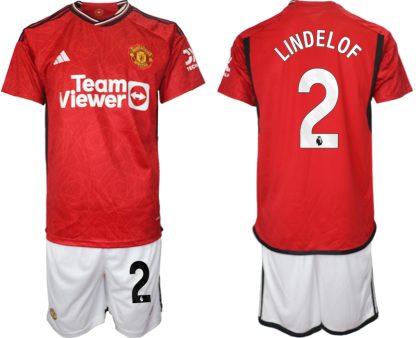 Köpa Billiga Manchester United Hemmatröja 2023-24 för Herr LINDELOF 2