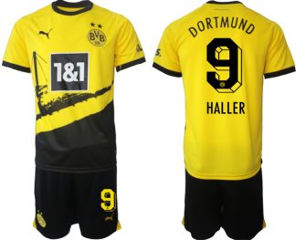 Köpa Herr Borussia Dortmund BVB 23-24 Hemmatröja Fotbollströjor set HALLER 9