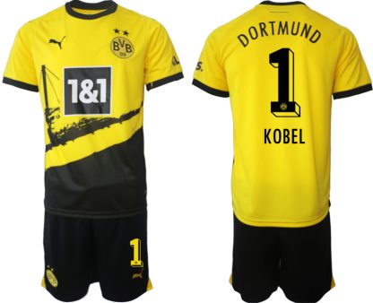 Köpa Herr Borussia Dortmund BVB 23-24 matchtröjor Hemmatröja Fotbollströjor KOBEL 1