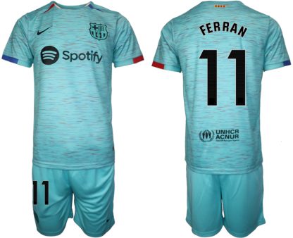 Köpa matchtröjor fotboll Barcelona Tredje Tröja 2023-24 med eget tryck Ferran Torres 11