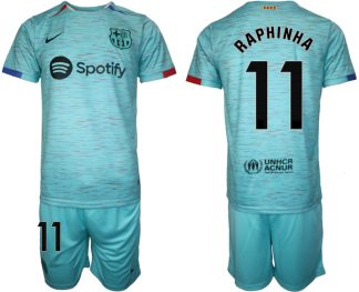Köpa matchtröjor fotboll Barcelona Tredje Tröja 2023-24 med eget tryck Raphinha 11