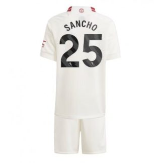 Matchtröjor Fotboll Manchester United Tredje Tröja Barn 2023-24 fotbollströja set Jadon Sancho 25